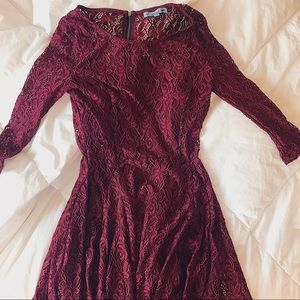 Maroon Lace Dress